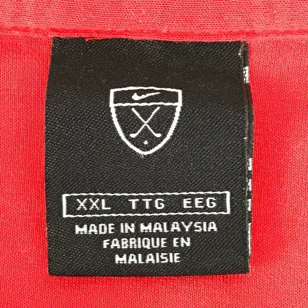 Nike Golf Polo Shirt Men's XXL Short Sleeve Red Striped 100% Cotton Casual